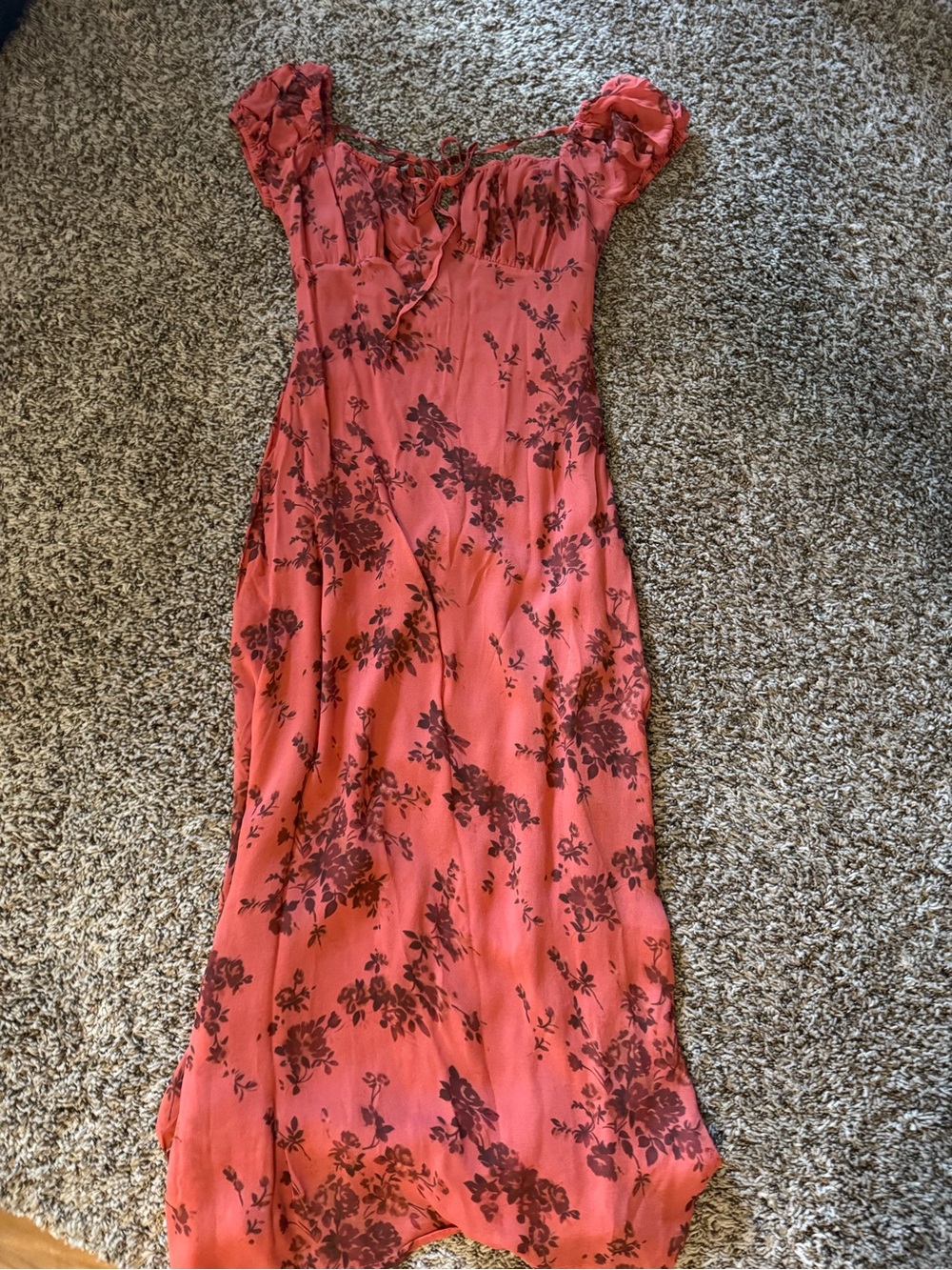 Women's Red Floral Maxi Dress